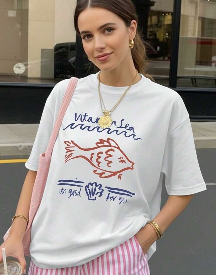 SHEIN T-SHIRT WZÓR PRINT S06__M