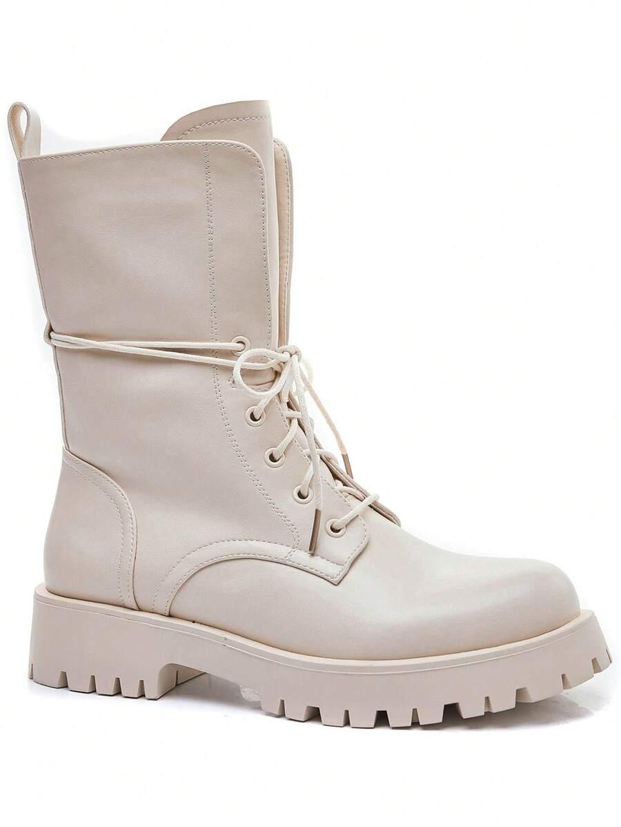 SHEIN BEŻOWE BOTKI IMITACJA SKÓRY W01__37