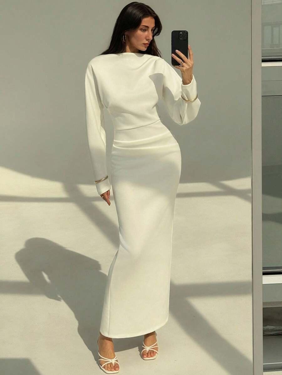SHEIN BIAŁA MAXI SUKIENKA S06__M