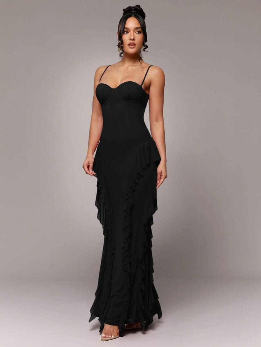SHEIN CZARNA MAXI SUKIENKA S06__XS
