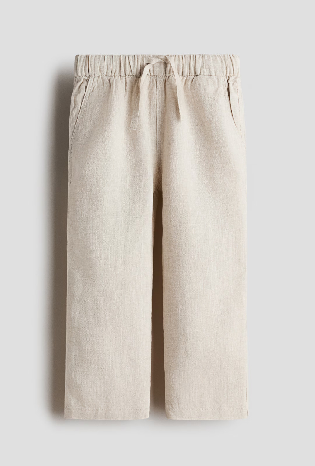 H&M BEŻOWE LNIANE SPODNIE PK01__110