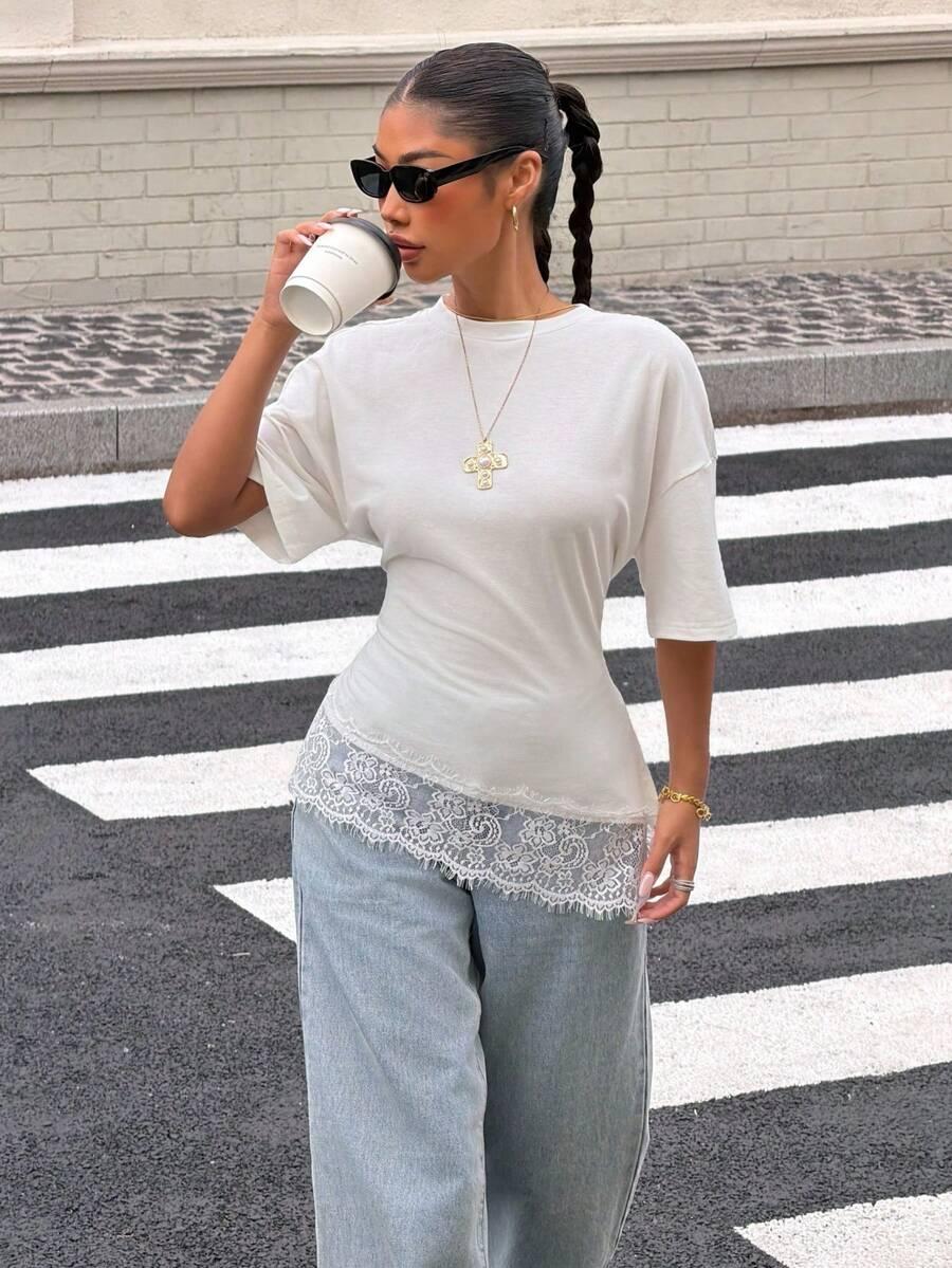 SHEIN BIAŁY T-SHIRT CASUAL S06__S