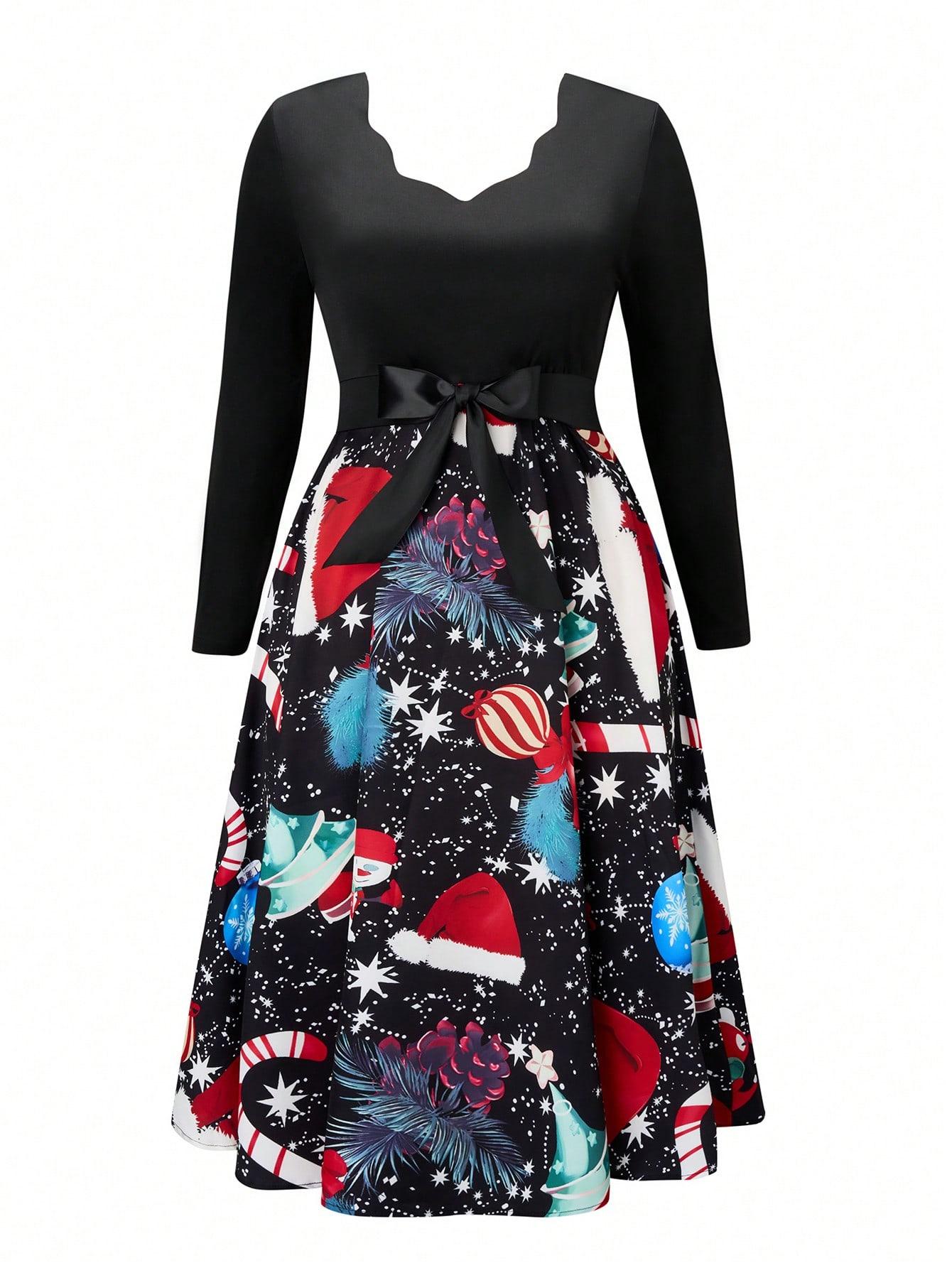 SHEIN SUKIENKA WZÓR ŚWIĄTECZNY BDD__48