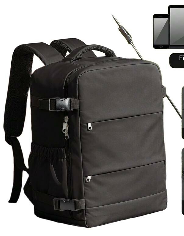 SHEIN CZARNY PLECAK ZAMEK S07__40X30X20