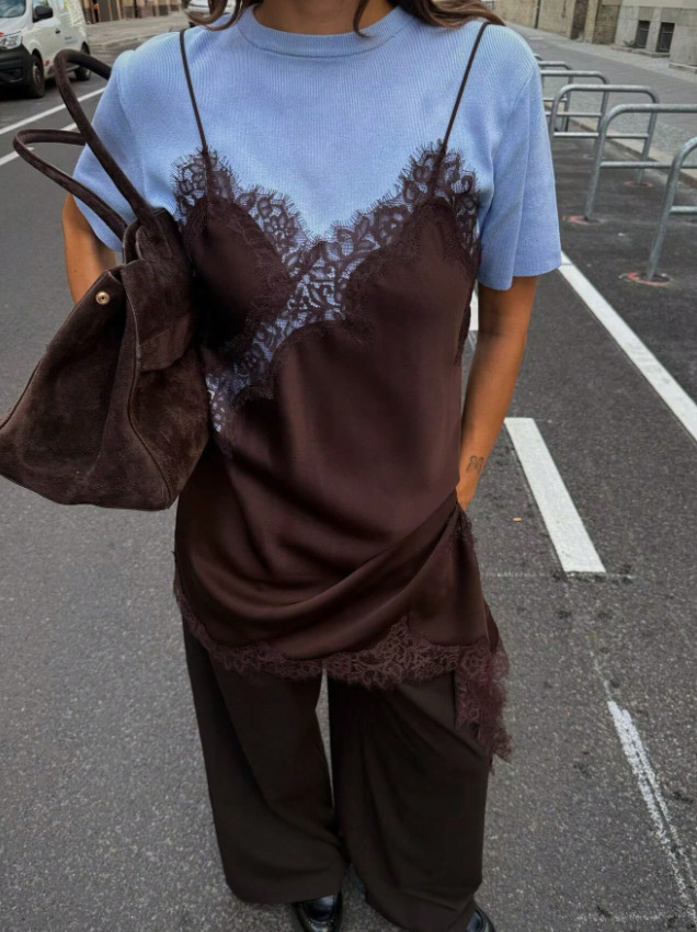 SHEIN ASYMETRYCZNY SUKIENKA KORONKA S06__XS