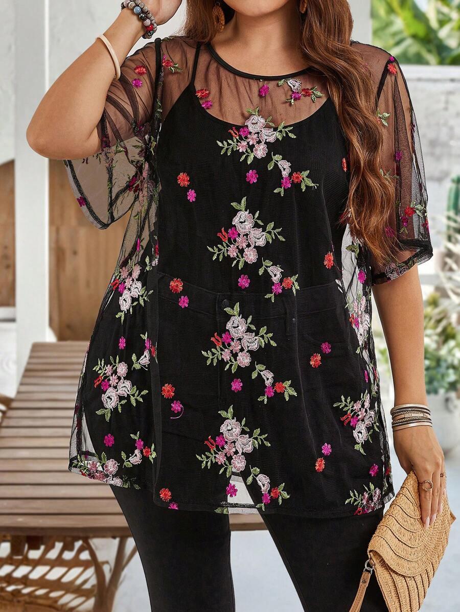 EMERY ROSE CZARNA BLUZKA SIATECZKA S06__46