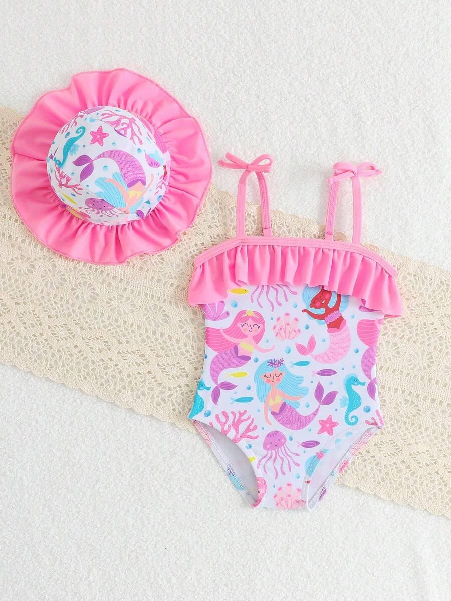 SHEIN JEDNOCZĘŚCIOWY STRÓJ KĄPIELOWY CZAPKA S09__50/56