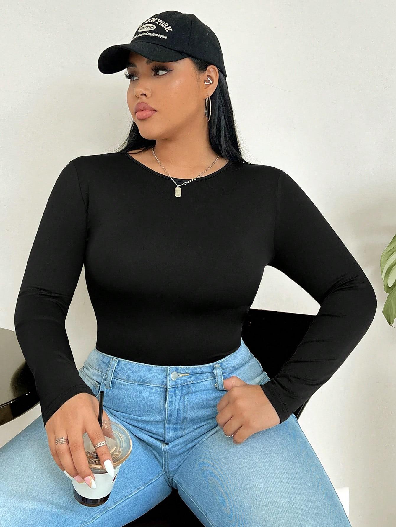 SHEIN CZARNE BODY DŁUGI RĘKAW S06__50