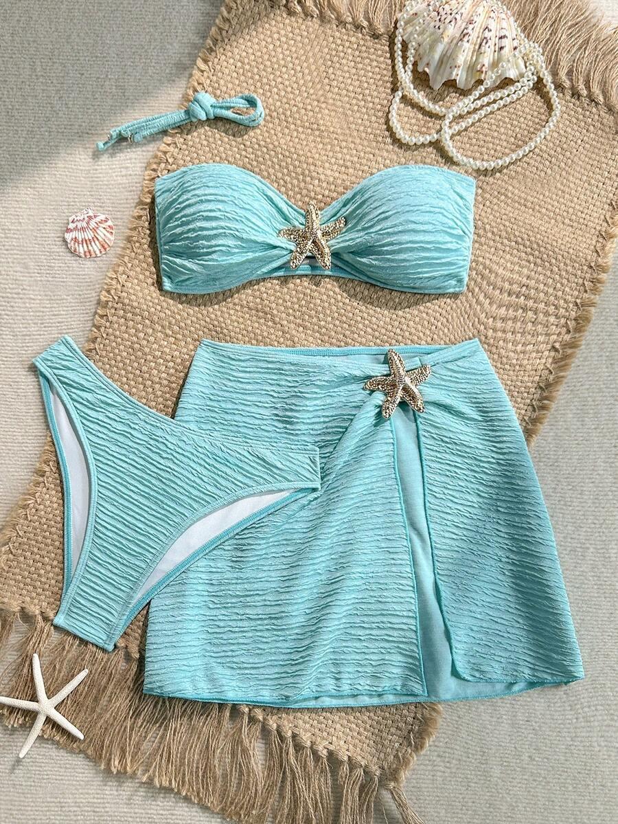 SOLEIA TRZYCZĘŚCIOWY KOMPLET BIKINI PAREO S06__XXS