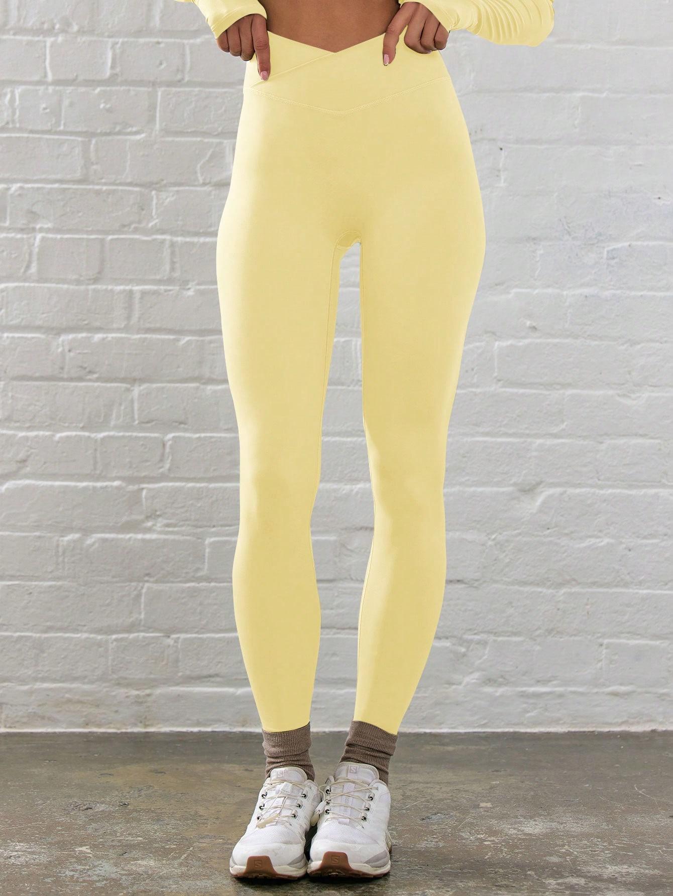 SHEIN ŻÓŁTE LEGGINSY WYSOKI STAN S06__M