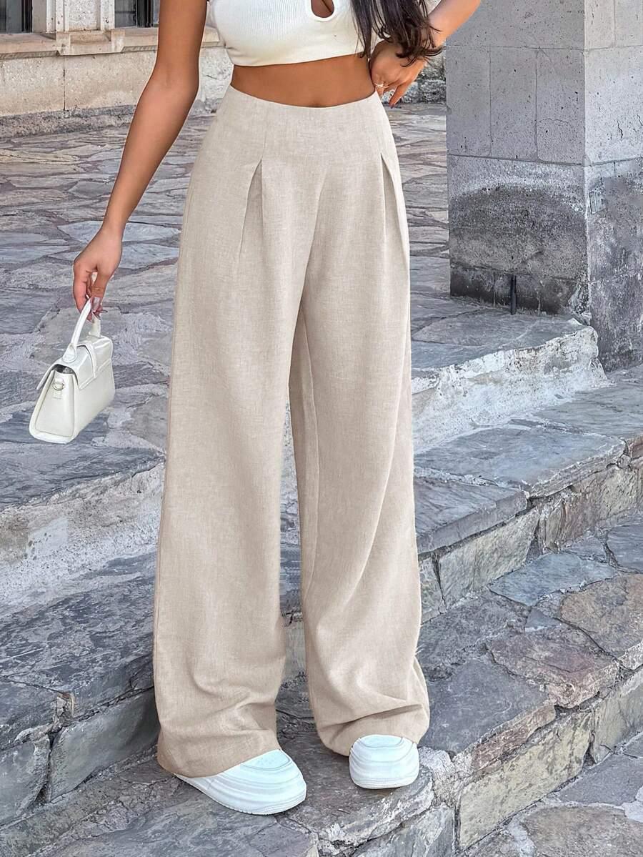 SHEIN BEŻOWE SPODNIE CASUAL S06__M