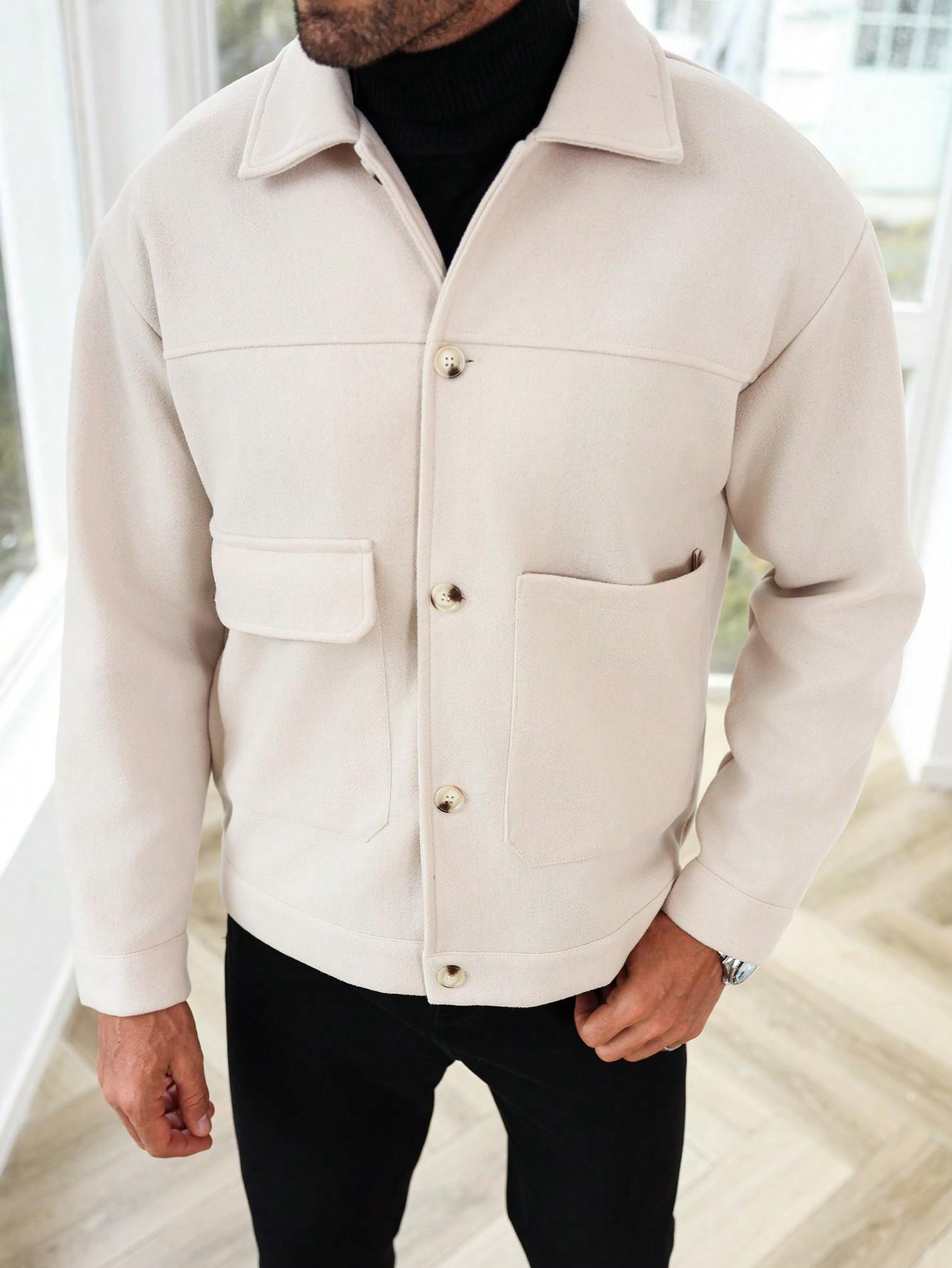 SHEIN BEŻOWY KLASYCZNY PŁASZCZ W01__M