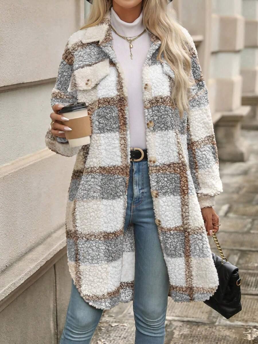 SHEIN PLUSZOWA KURTKA KRATA S06__S
