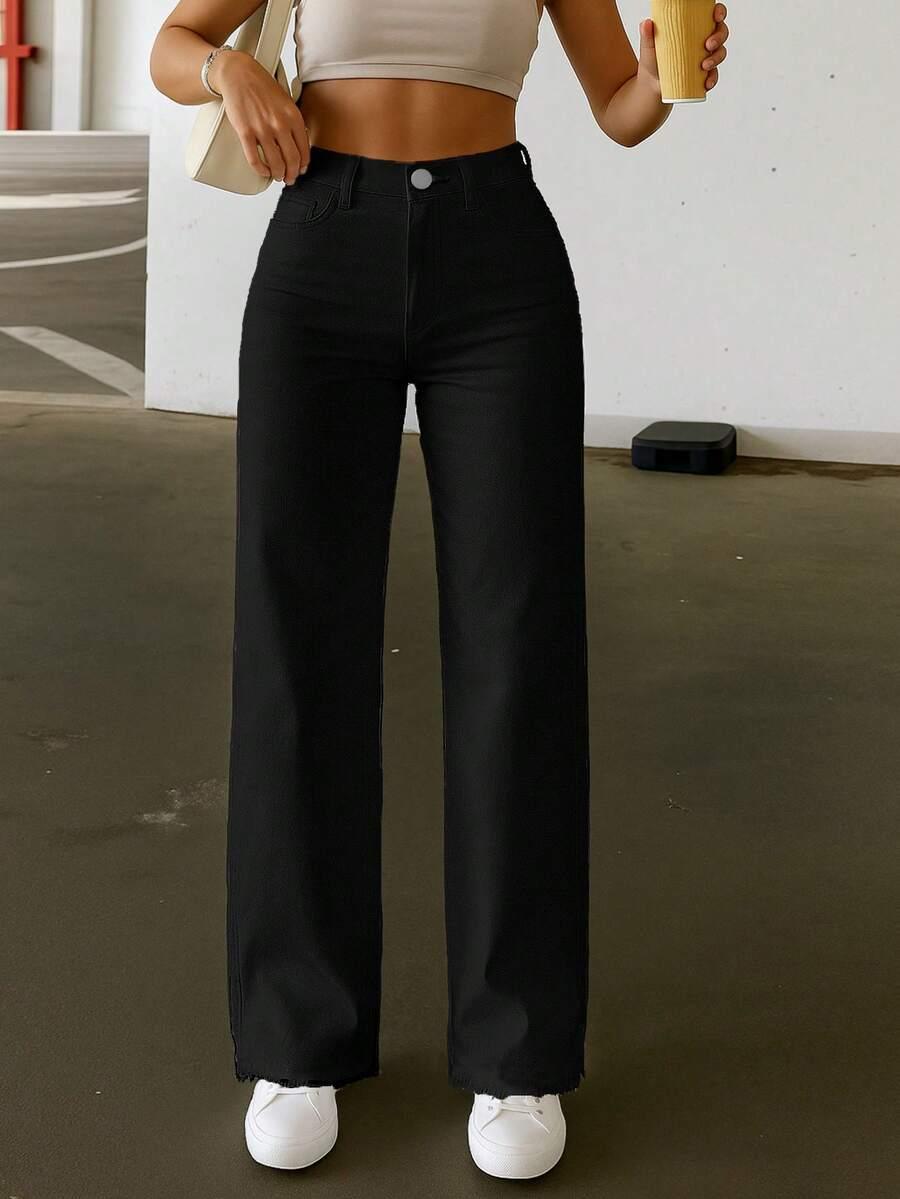 SHEIN CZARNE SPODNIE JEANS S06__L