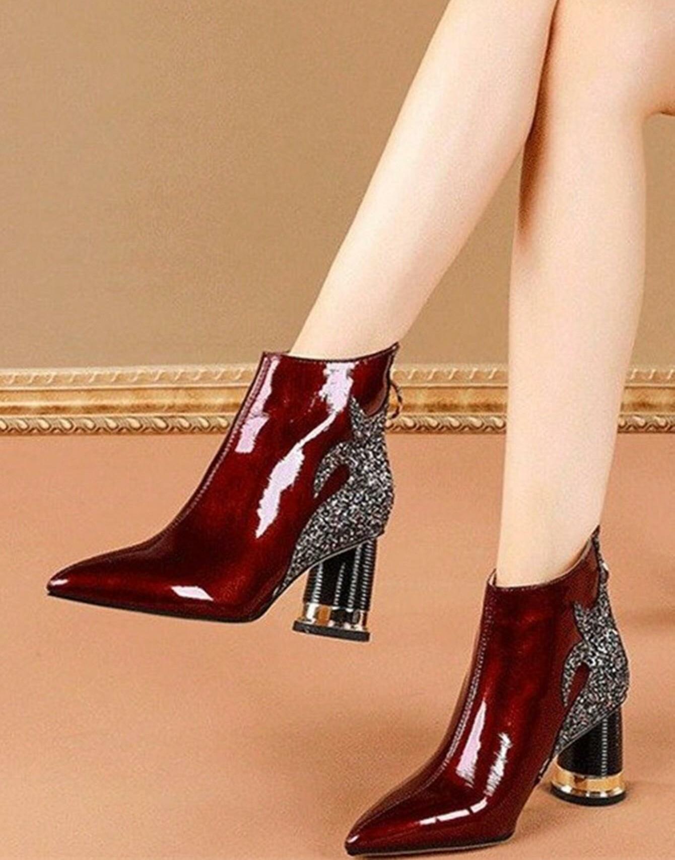 SHEIN LAKIEROWANE BOTKI ZDOBIENIA SZPIC OBCAS W01__38
