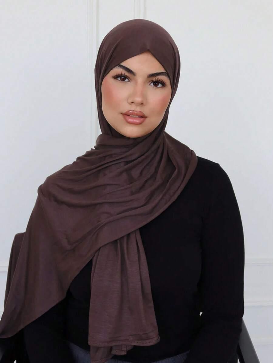 SHEIN BRĄZOWA CHUSTAA HIDŻAB S07__60X170CM