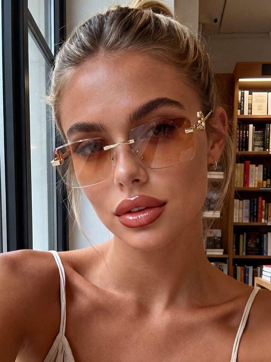 SHEIN BRĄZOWE OKULARY PRZECIWSŁONECZNE S07__