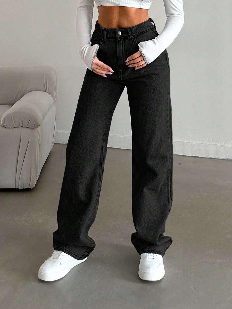 SHEIN CZARNE SPODNIE JEANS S06__M