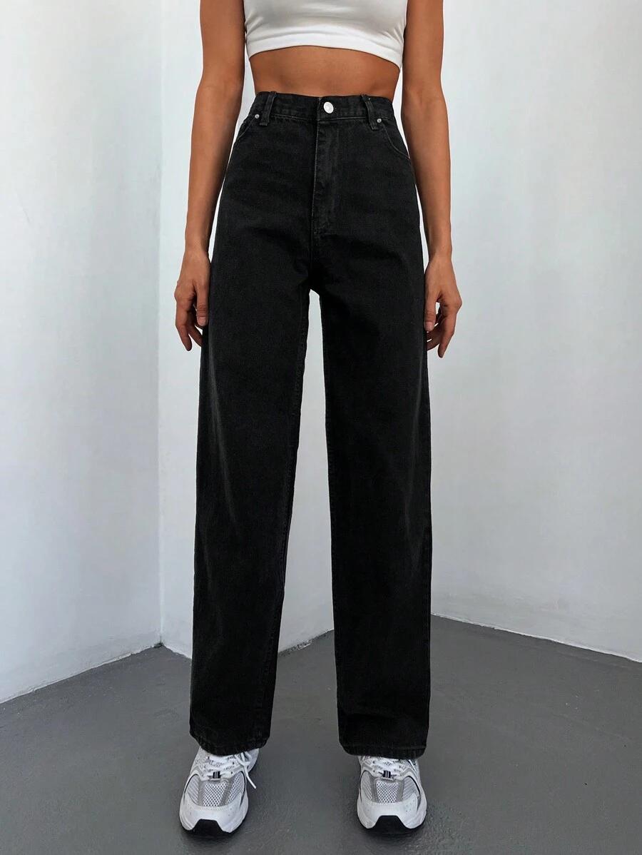 EURMUSE CZARNE SPODNIE JEANS S06__S