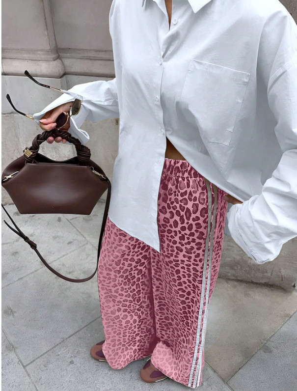 SHEIN RÓŻOWE SPODNIE ANIMAL PRINT S06__S