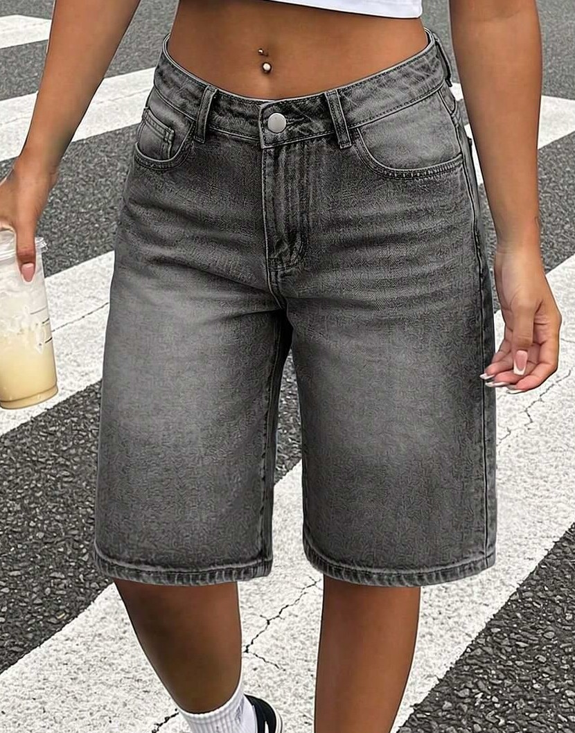 SHEIN SZARE SPODENKI JEANS S06__S