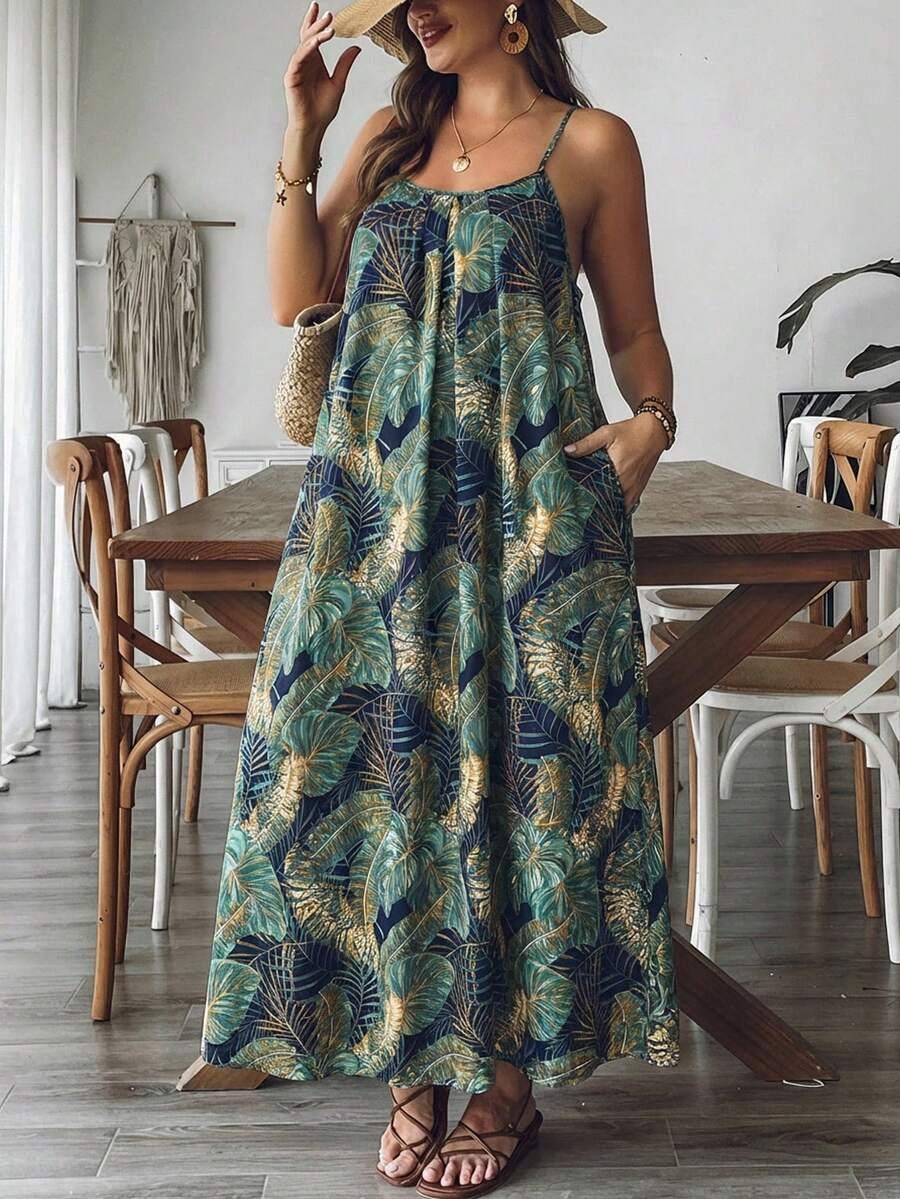 SHEIN MAXI SUKIENKA NA RAMIĄCZKACH WZÓR S06__48