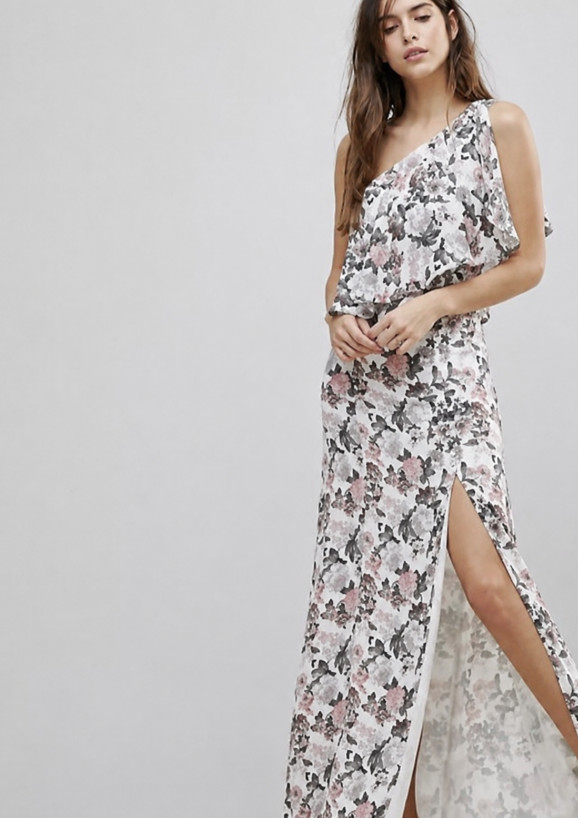 MILLIE MACKINTOSH MAXI SUKIENKA KWIATY ROZCIĘCIE FALBANA PK01__L