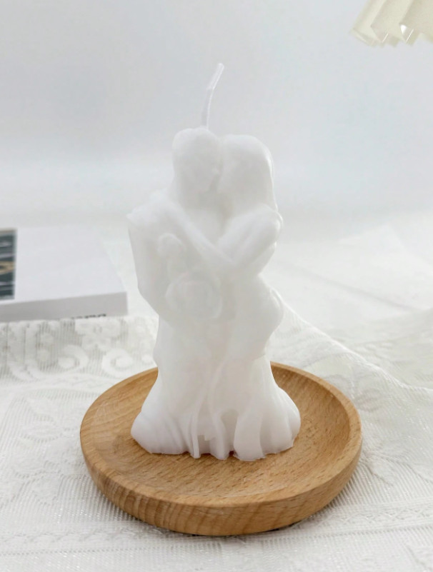 SHEIN BIAŁA ŚWIECA DEKORACYJNA S07__10.7X6CM