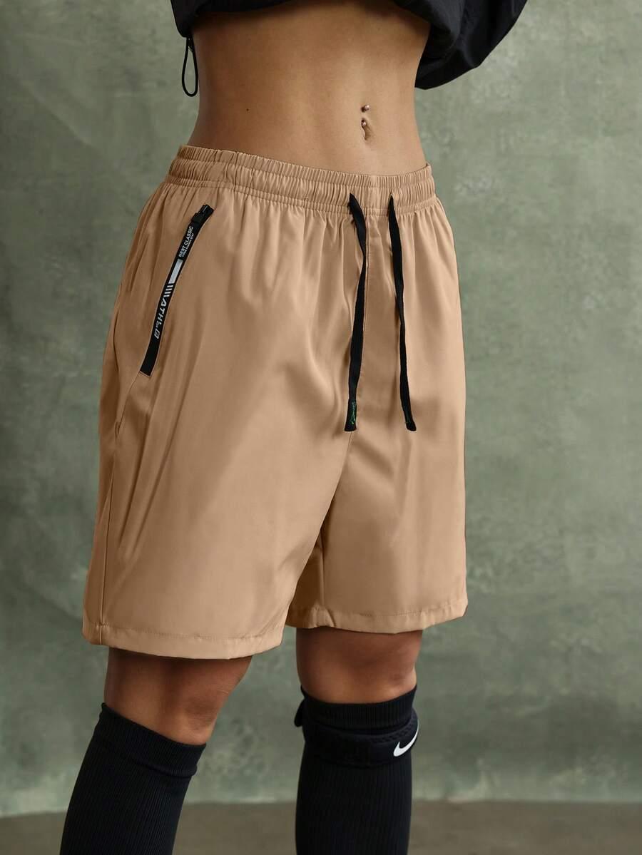 SHEIN BEŻOWE SPODENKI SPORTOWE S09__M