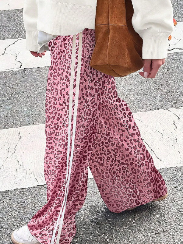SHEIN RÓŻOWE SPODNIE ANIMAL PRINT S06__S