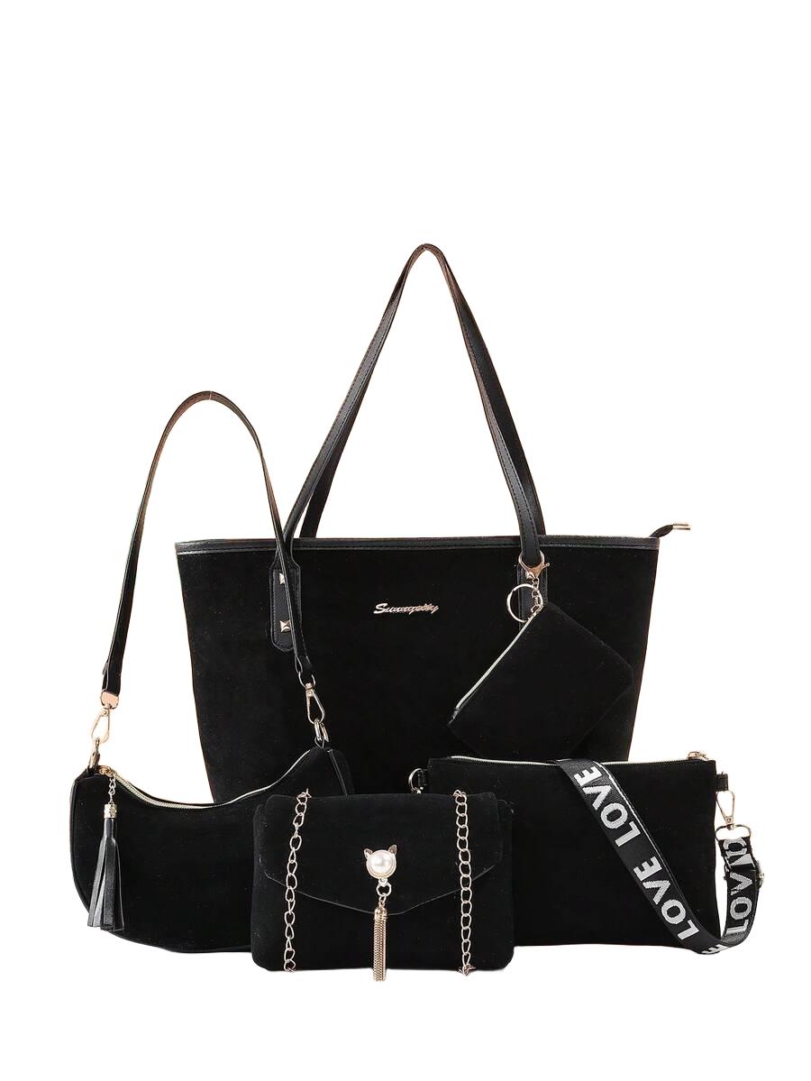 SHEIN CZARNA TOREBKA 5-PACK S07__40X24