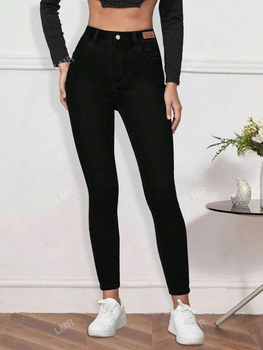SHEIN CZARNE SPODNIE JEANS RURKI S06__M
