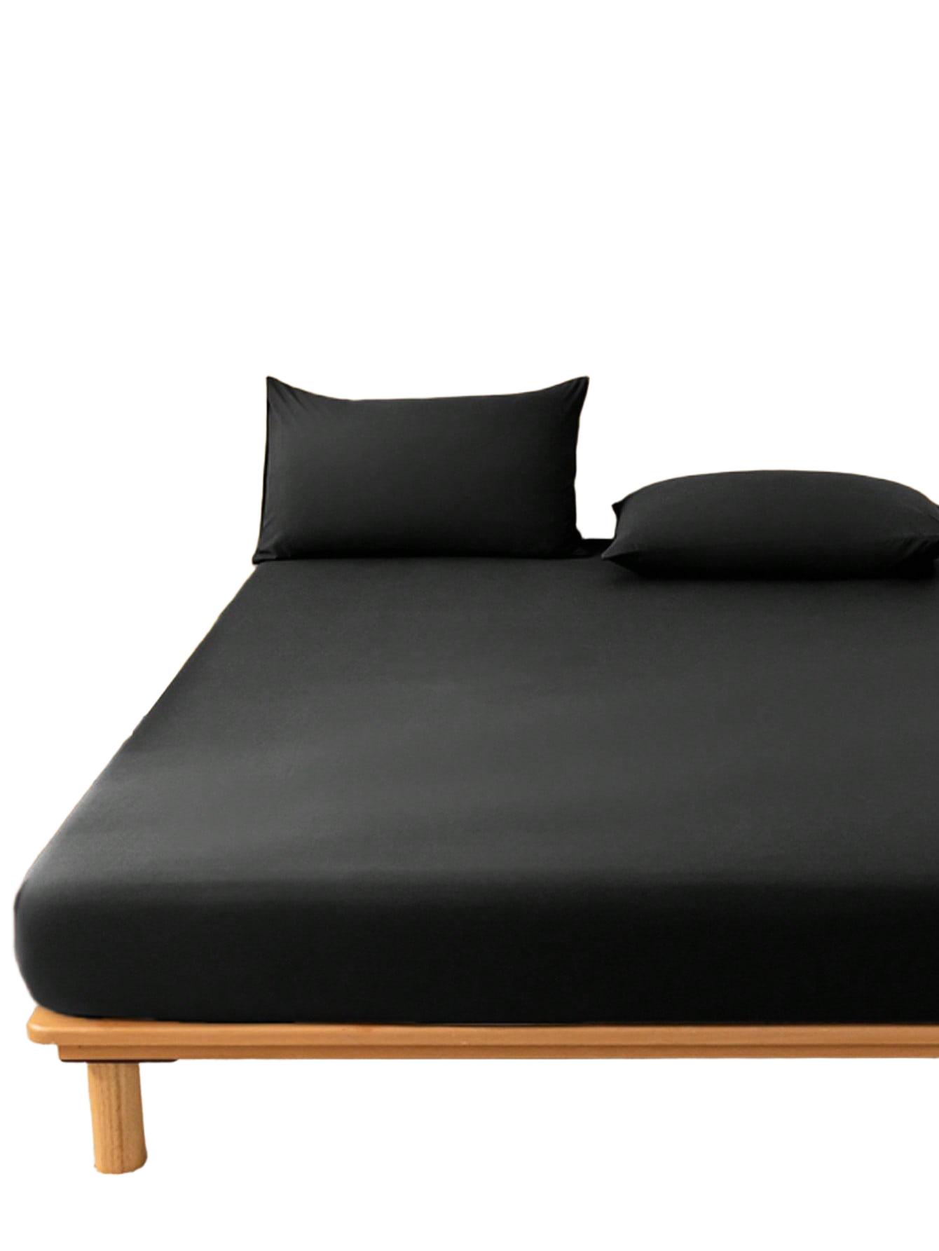 SHEIN CZARNE PRZEŚCIERADŁO Z GUMKĄ S07__180X200CM