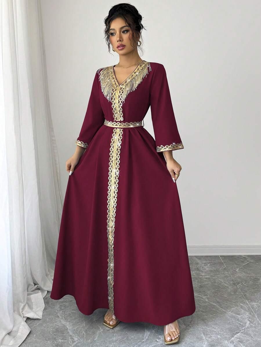 SHEIN CZERWONA MAXI SUKIENKA S06__L