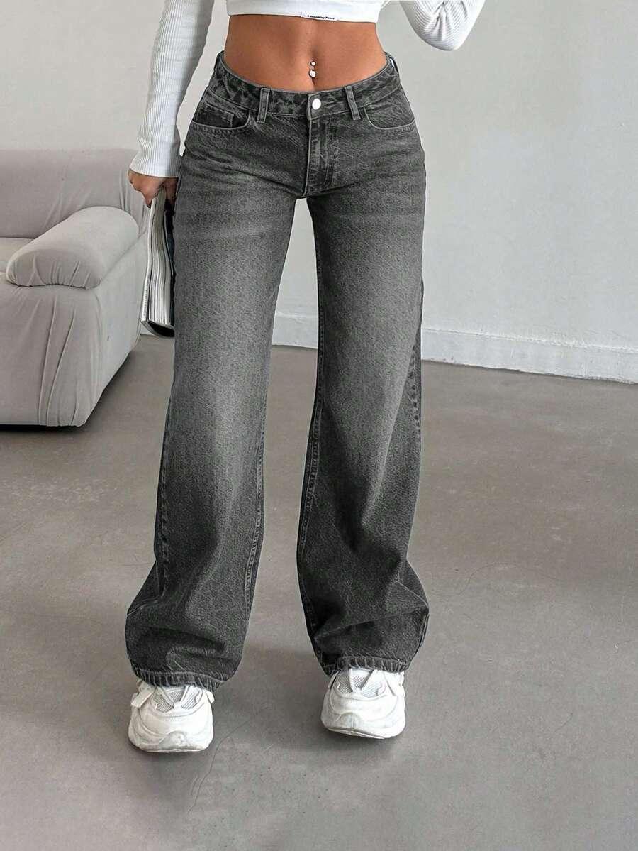 EURMUSE SZARE SPODNIE JEANS S06__XS