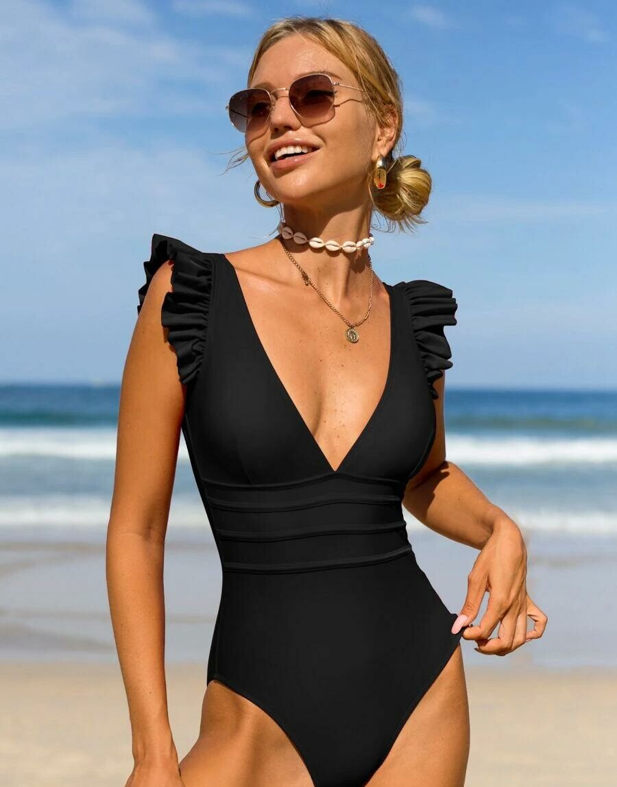 SHEIN CZARNY STRÓJ KĄPIELOWY S09__M