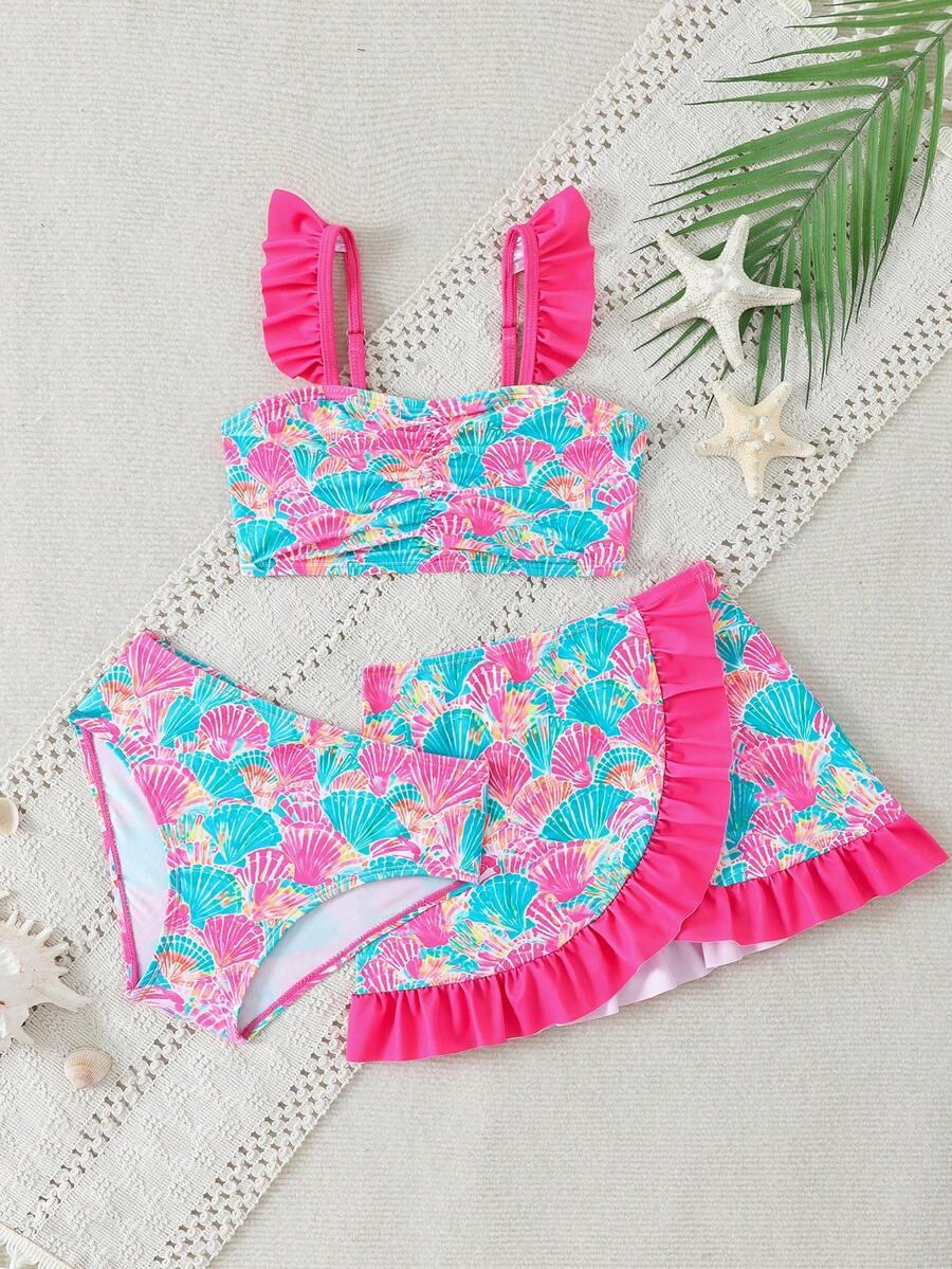 SHEIN TRZYCZĘŚCIOWY STRÓJ KĄPIELOWY KOMPLET S09__116-122