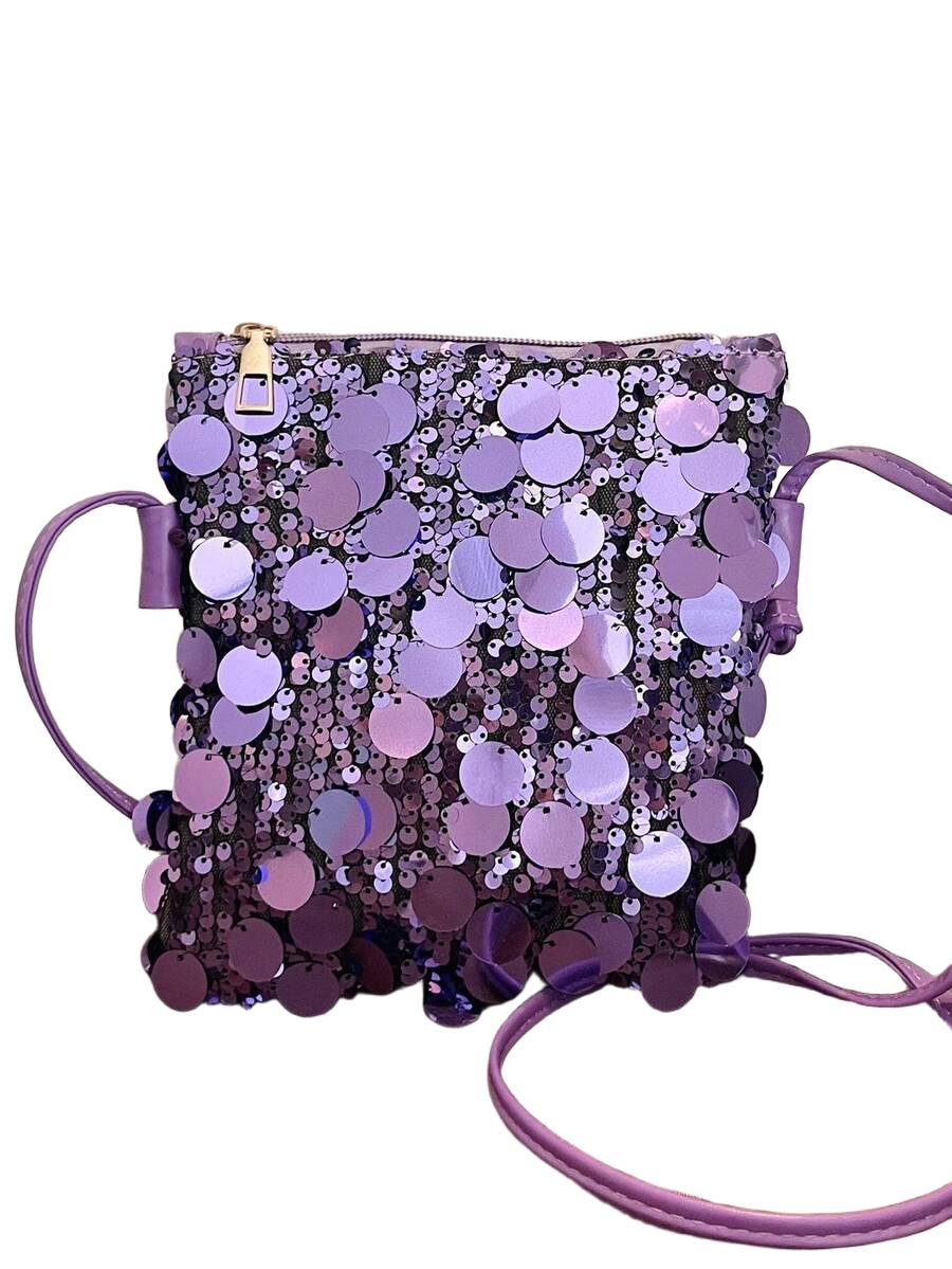 SHEIN FIOLETOWA TOREBKA CEKINY S07__17X18CM