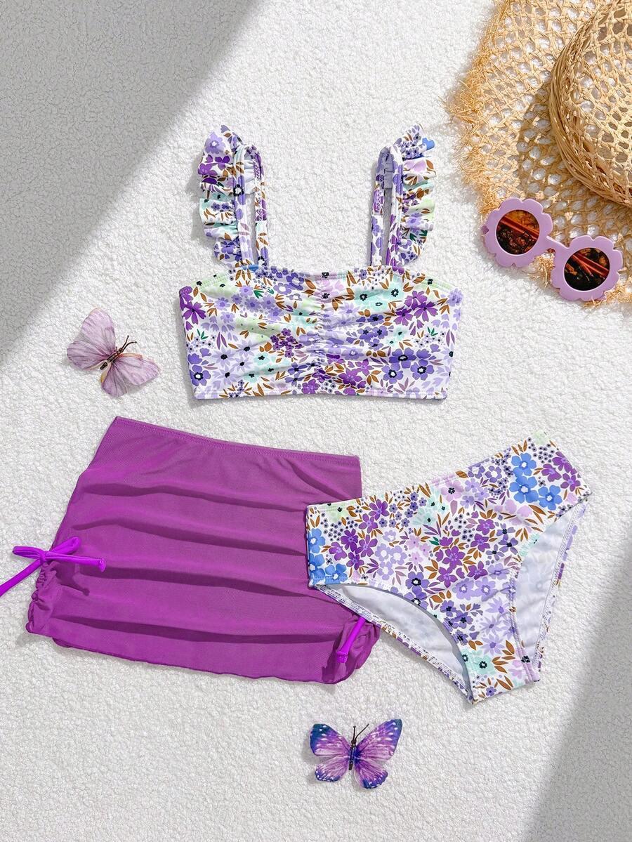 SHEIN DWUCZĘŚCIOWY STRÓJ KĄPIELOWY SPÓDNICA KOMPLET S09__110-116