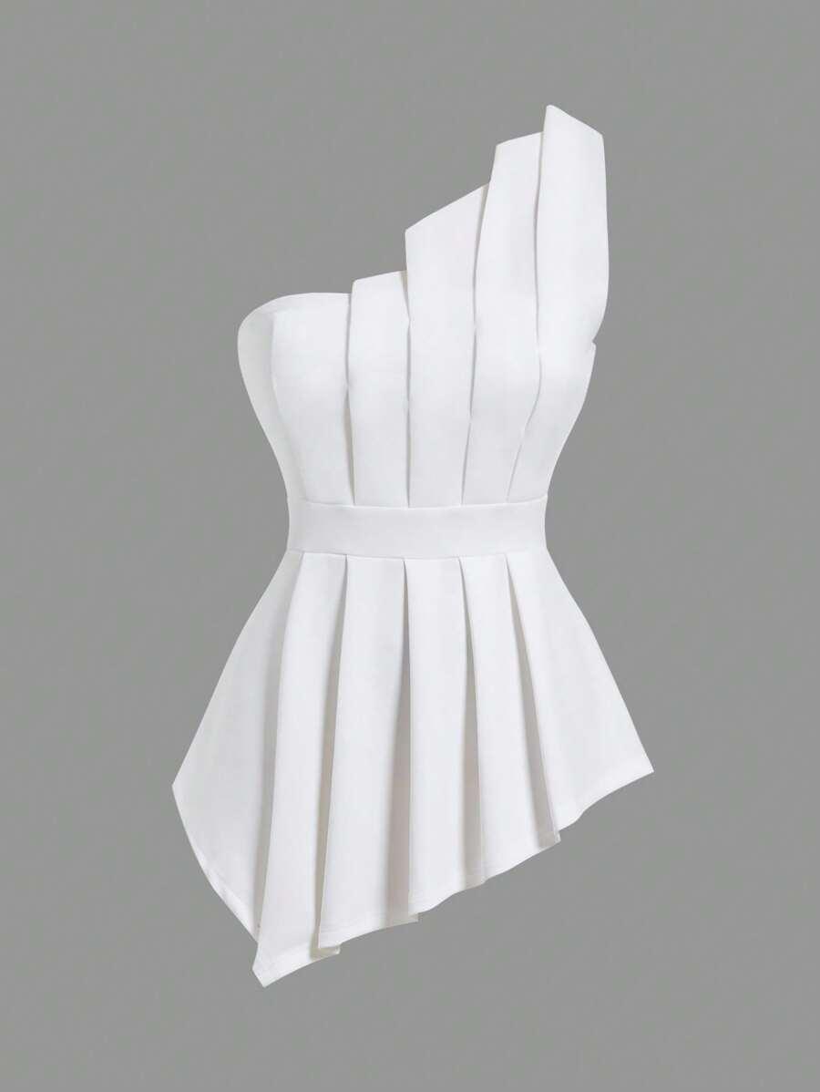 SHEIN BIAŁY ASYMETRYCZNY TOP S06__S