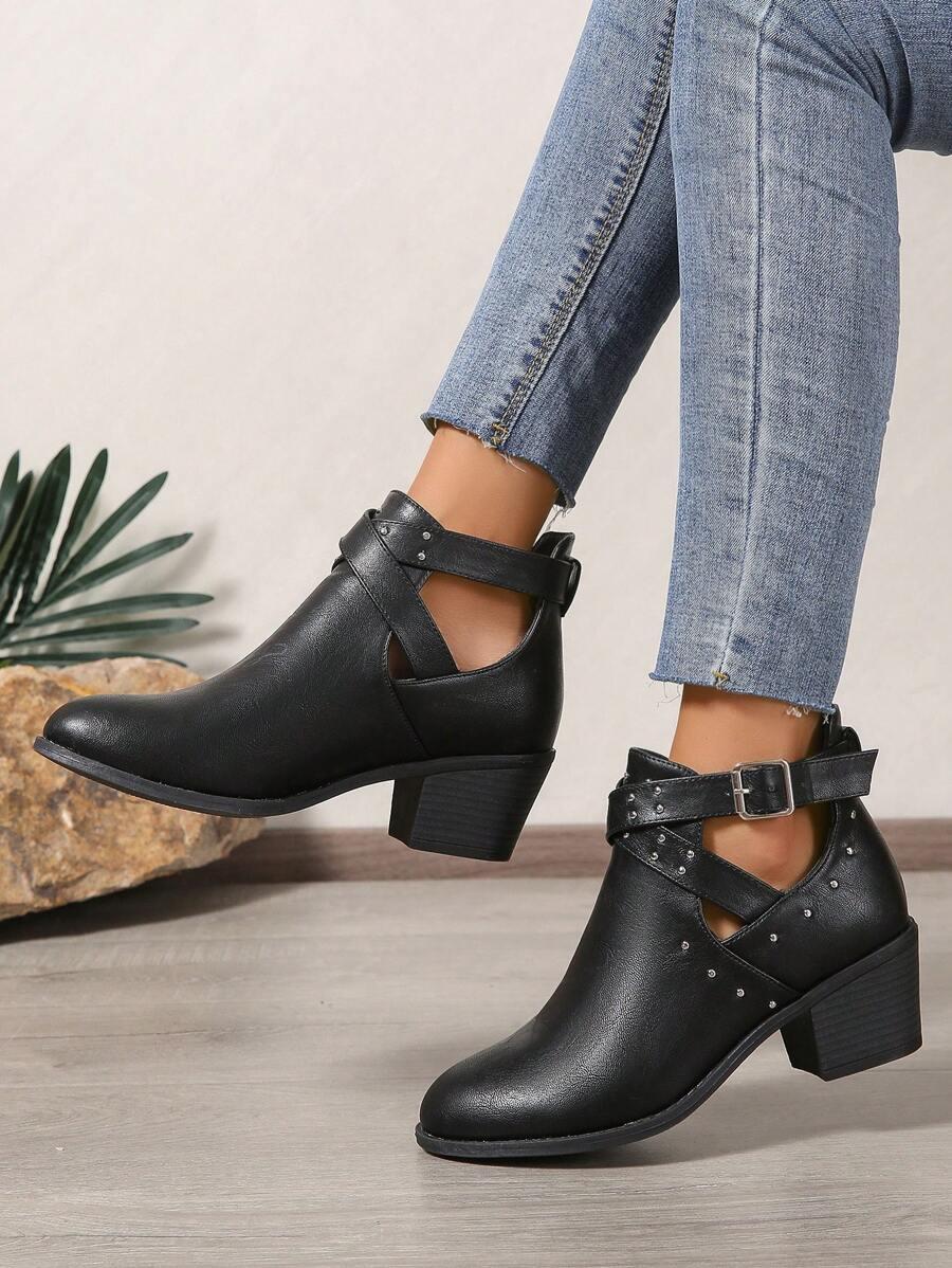 SHEIN CZARNE PÓŁBUTY OBCAS W01__38