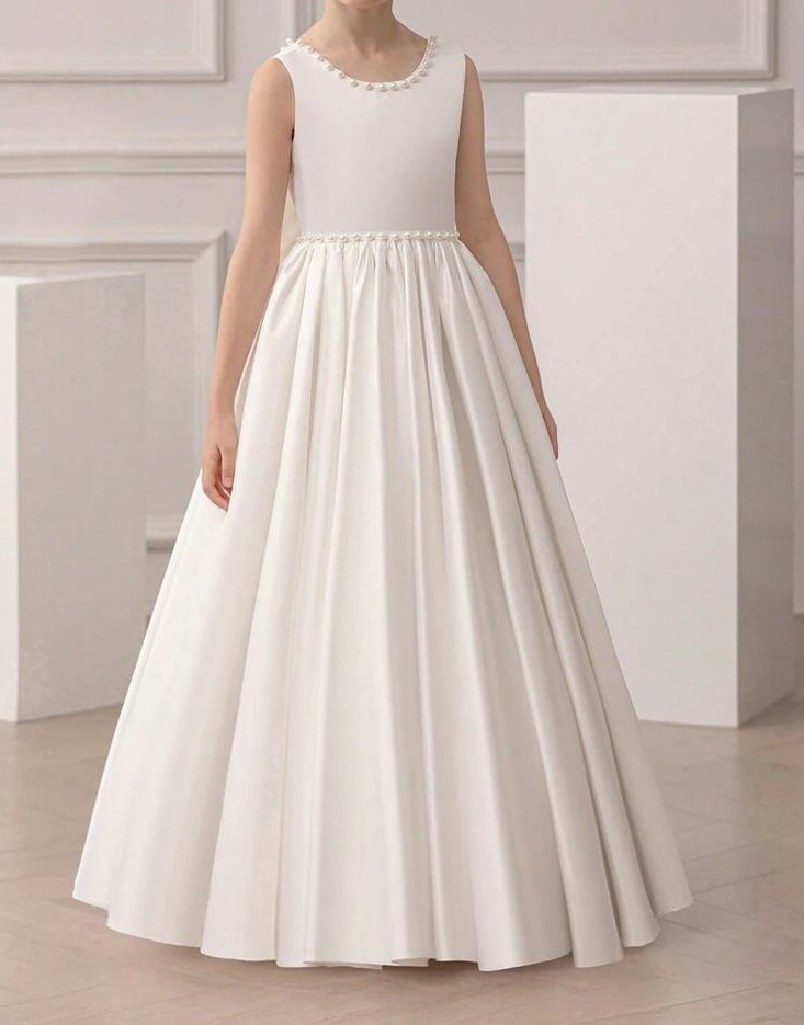 SHEIN BIAŁA MAXI SUKIENKA BEZ RĘKAWÓW S06__128-134