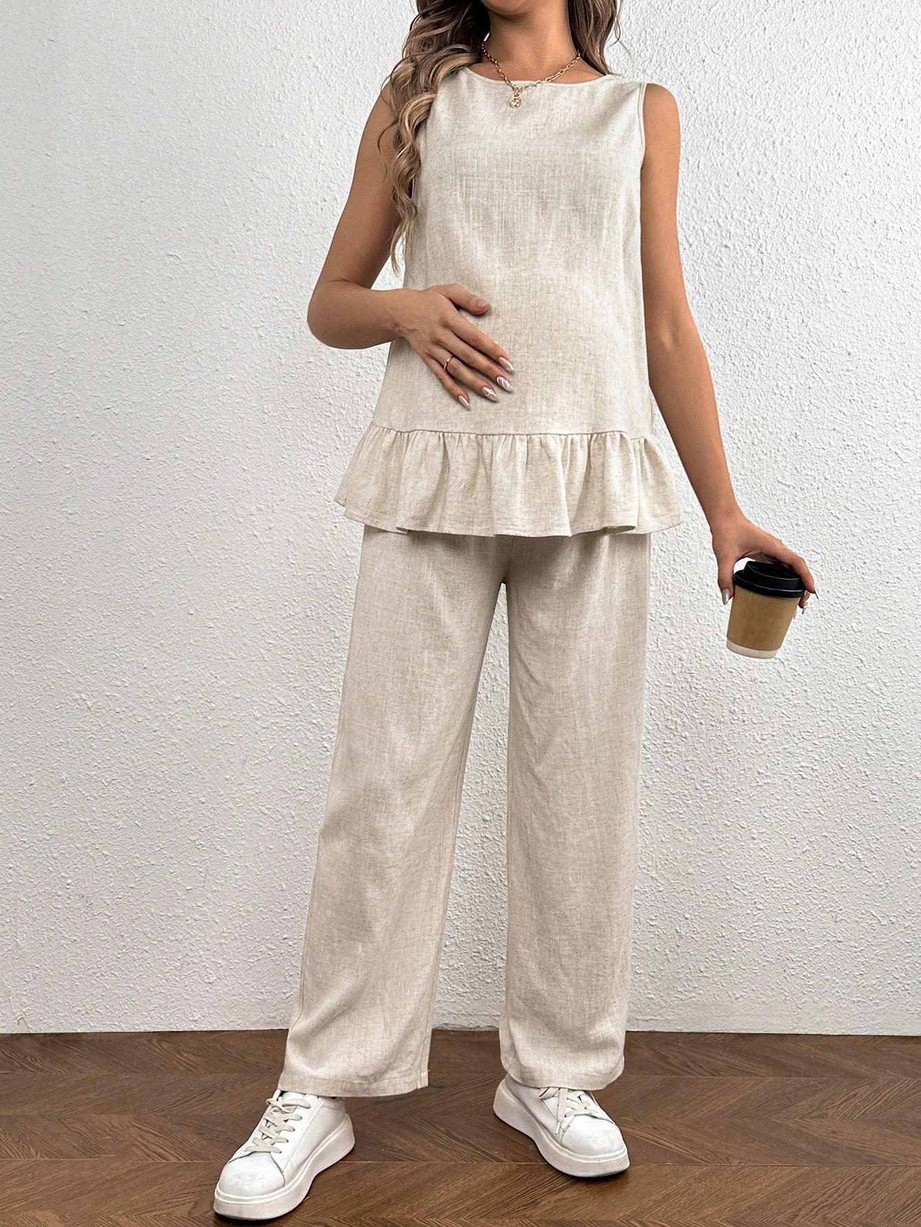 SHEIN CIĄŻOWY KOMPLET BLUZKA SPODNIE S06__XXL