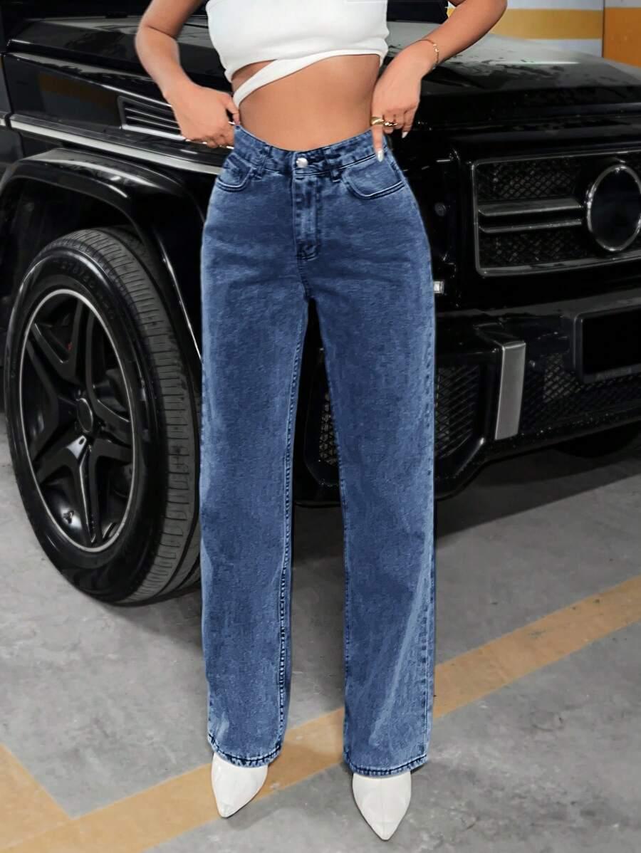 SHEIN NIEBIESKIE SPODNIE JEANS S06__