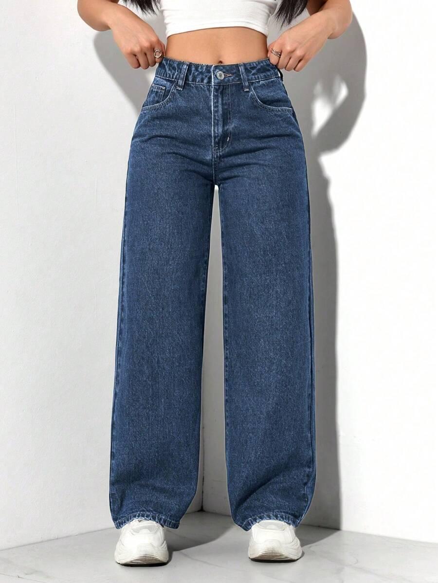 SHEIN NIEBIESKIE SPODNIE JEANS S06__S