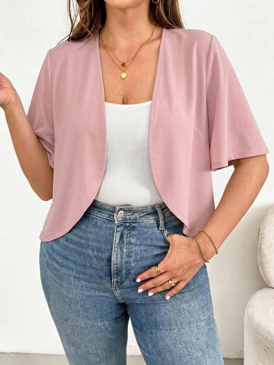 SHEIN RÓŻOWA NARZUTKA KRÓTKI RĘKAW S06__XXL