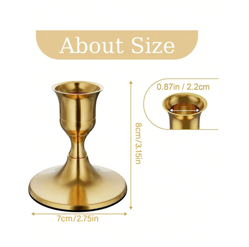 SHEIN ZŁOTY ŚWIECZNIK 2-PACK S07__7X8CM