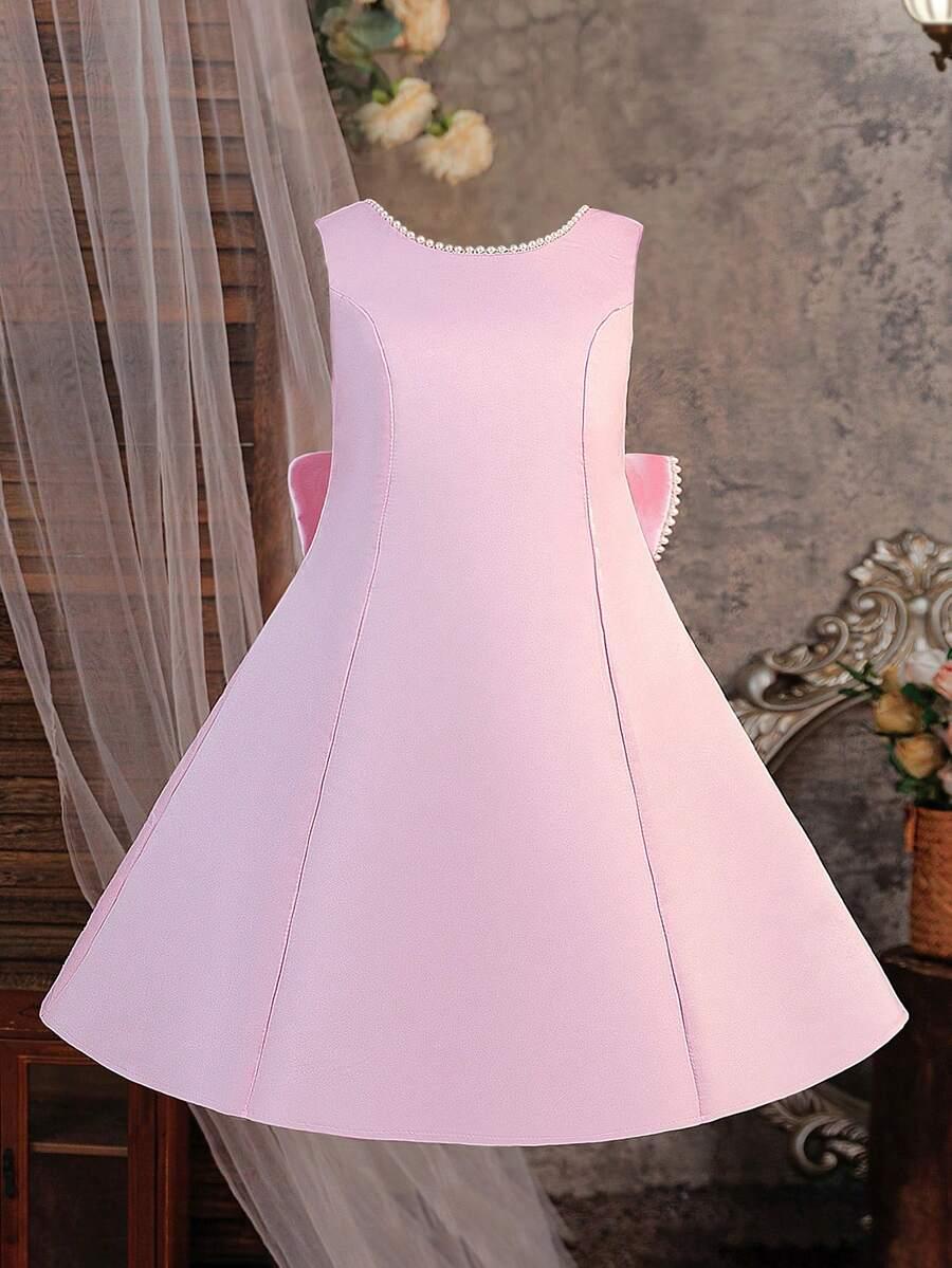SHEIN RÓŻOWA SUKIENKA ZDOBIENIE S06__140-146