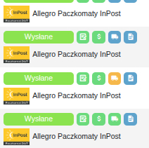 Ikona statusu przesyłki w trakcie działania