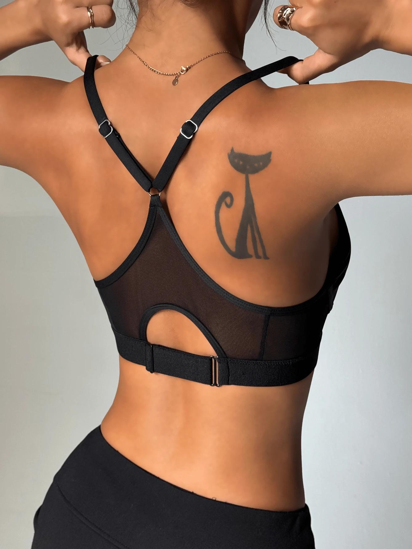 SHEIN CZARNY BIUSTONOSZ SIATECZKA S06__M